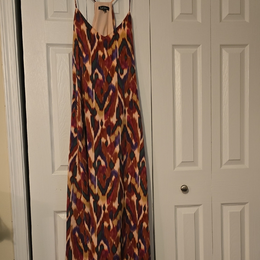 Nicole Miller Orange Brown Halter Sundress Resort Wear